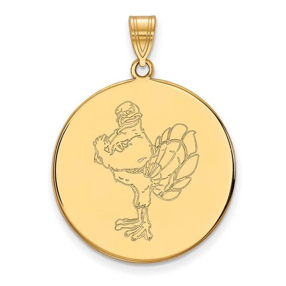 14k Yellow Gold Virginia Tech XL Masco Logo Disc Pendant